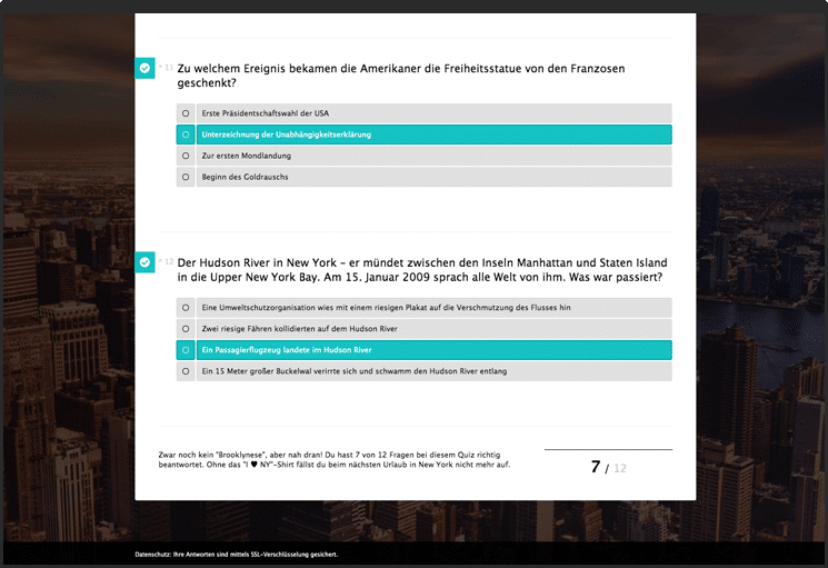 Quiz mit Ergebnisdarstellung erstellen
