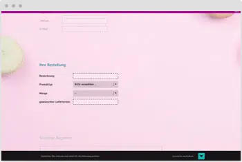 Umfrage-Vorlage: Online-Bestellformular