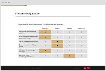 Umfrage-Vorlage: Seminarfeedback