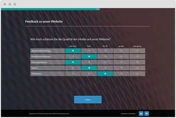 Umfrage-Vorlage: Website Feedback