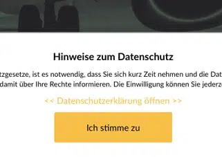 Umfrage mit Datenschutzhinweis versehen