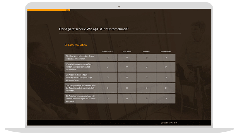 Agilitätscheck Quiz-Vorlage