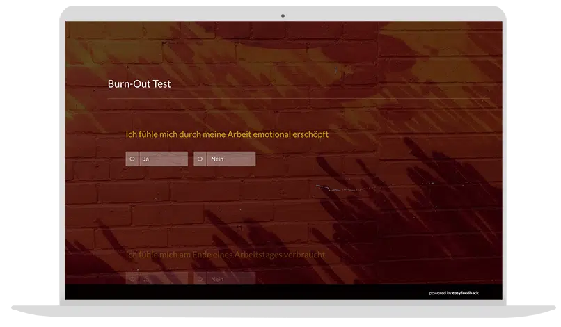 Burnout-Test Quiz-Vorlage