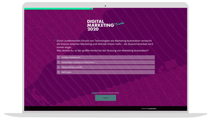 Digitale Marketingtrends Quiz-Vorlage