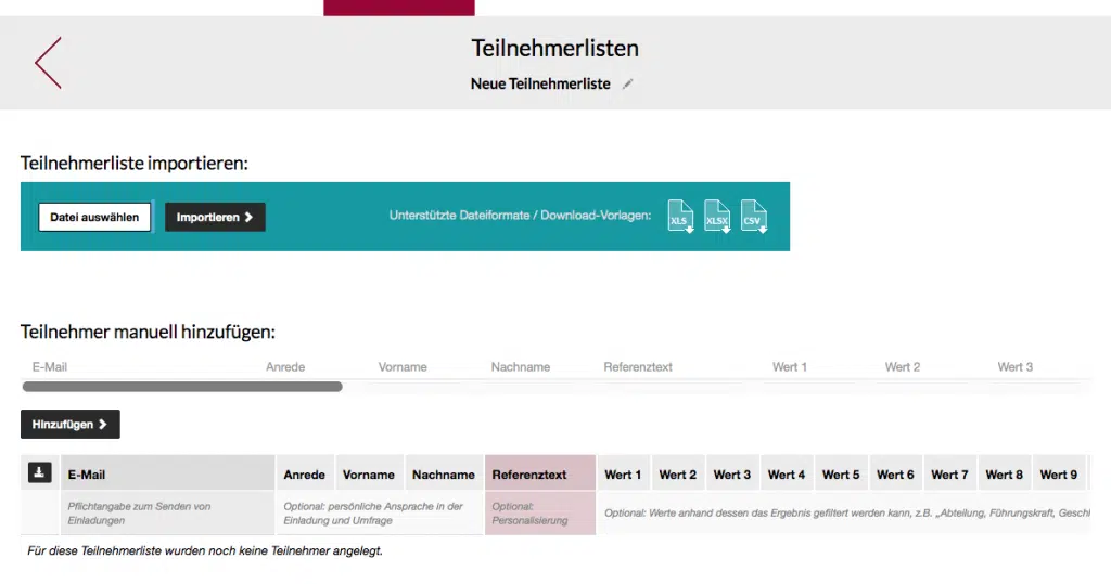 Teilnehmerlisten importieren