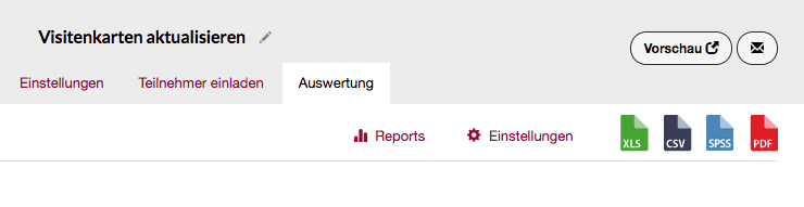 Auswertung Ergebnisse export