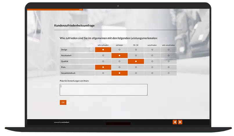 Kundenzufriedenheit ermitteln Umfrage-Vorlage