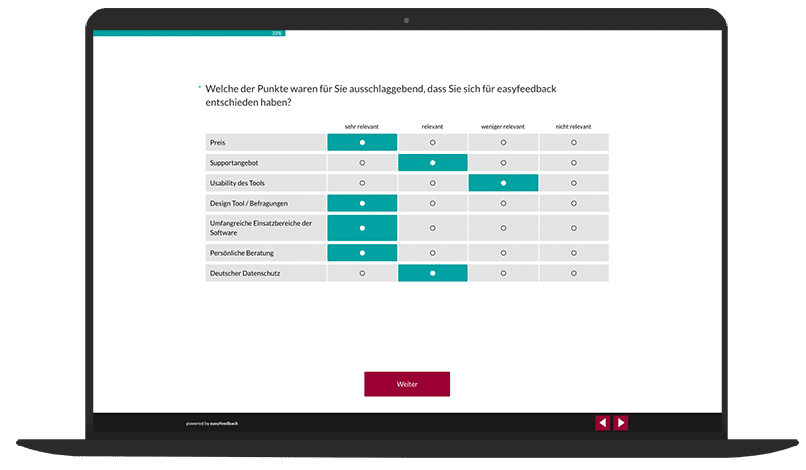 Produktoptimierung Umfrage-Vorlage