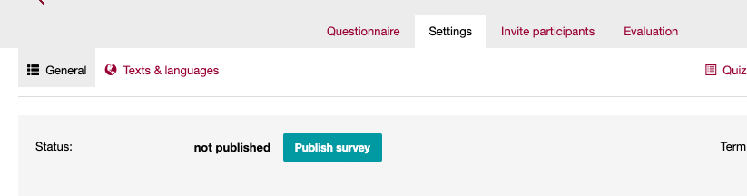 Publish your Questionnaire
