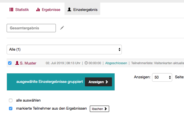 Tests löschen
