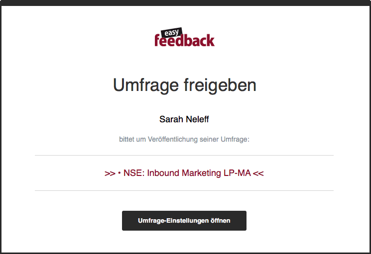 Umfragetool - Umfrage freigeben