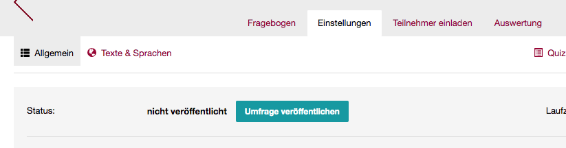 Veröffentliche deinen Fragebogen
