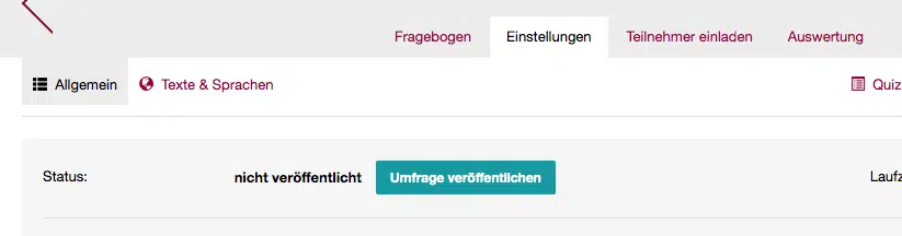 Veröffentliche deinen Fragebogen