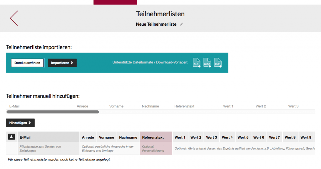 Teilnehmerlisten importieren