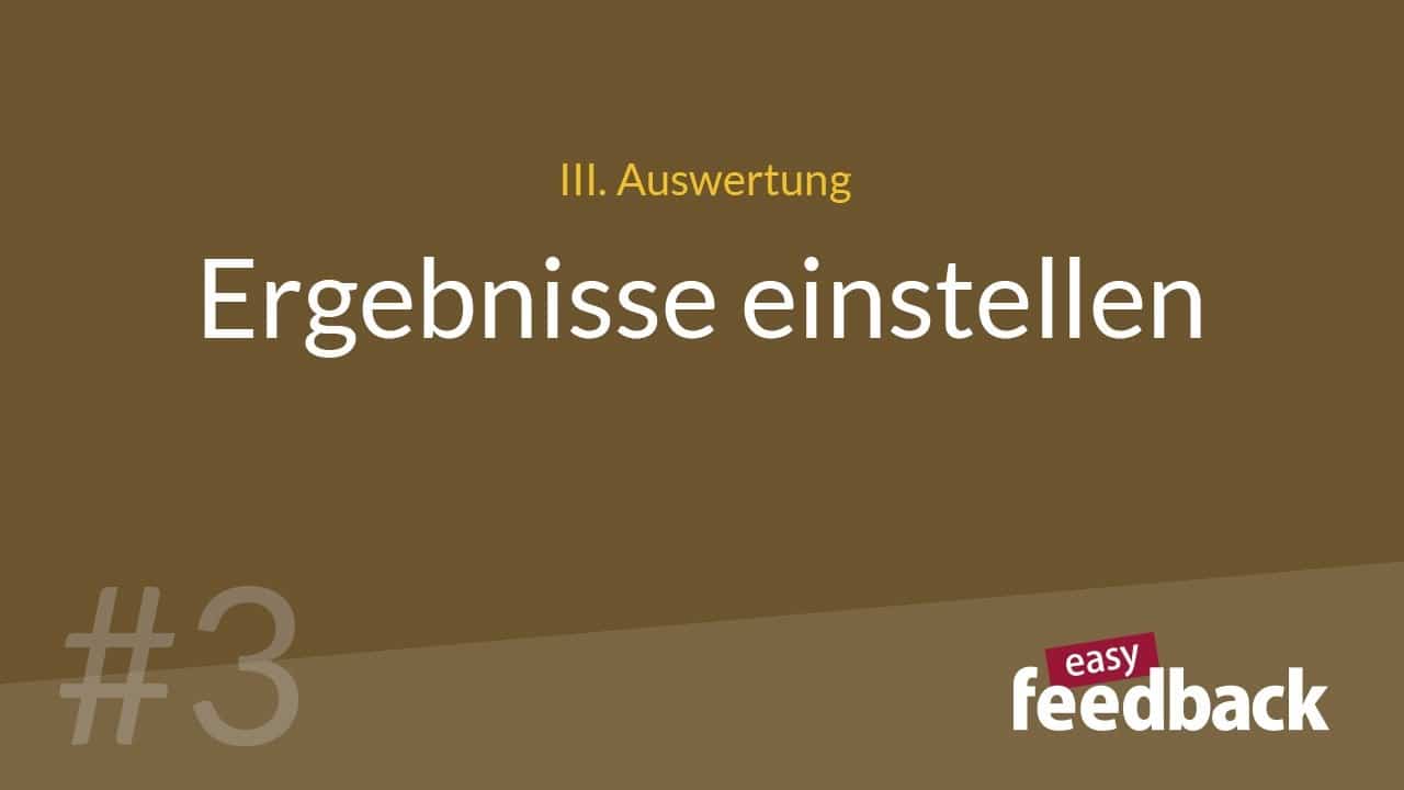 Ergebnisse einstellen