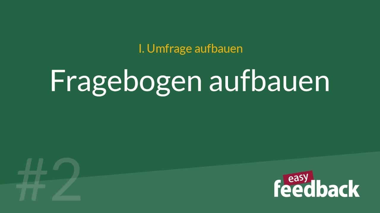 Fragebogen aufbauen