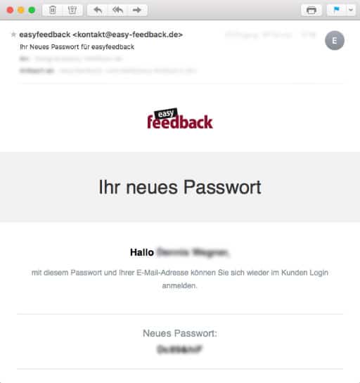 Ihr neues Passwort