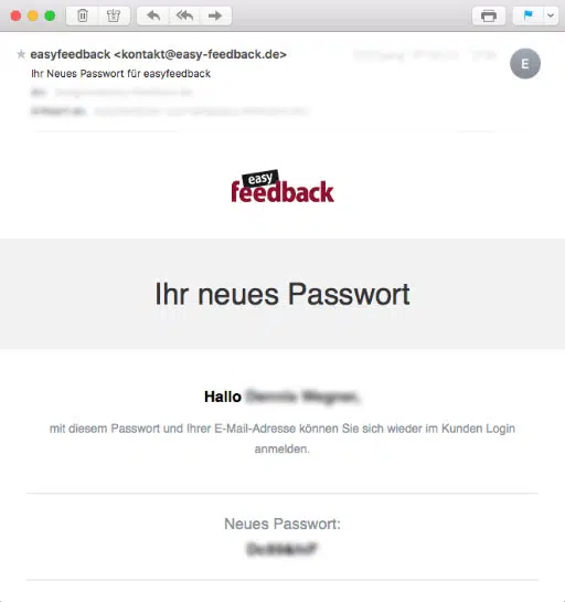 Ihr neues Passwort