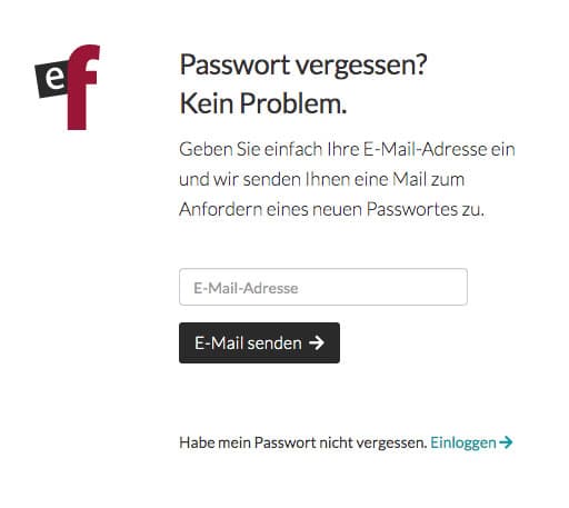 Passwort vergessen? Kein Problem