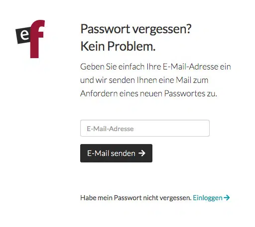 Passwort vergessen? Kein Problem
