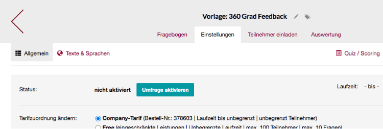 360 Grad Befragung aktivieren