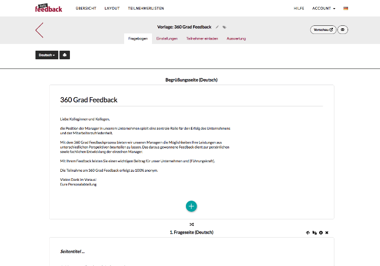 360 grad feedback umfrage bearbeiten