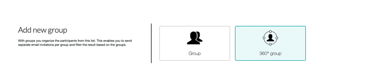 Add a new group of participants in your 360 degree survey