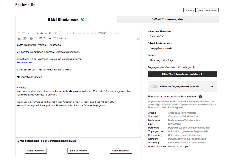E-Mail Einladung