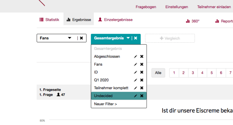 Innerhalb Ergebnis Vergleich anlegen