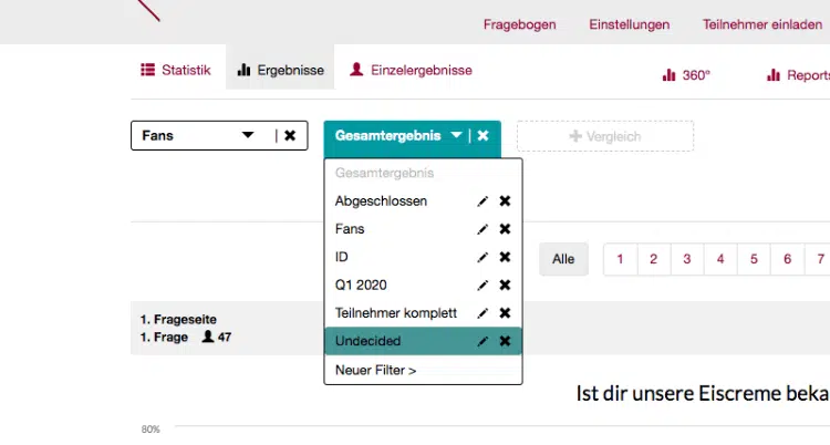 Innerhalb Ergebnis Vergleich anlegen