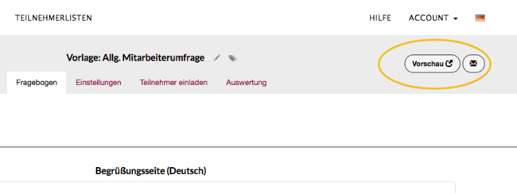 Layout Umfrage-Vorschau