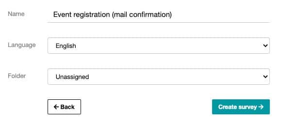 Set internal title for new survey