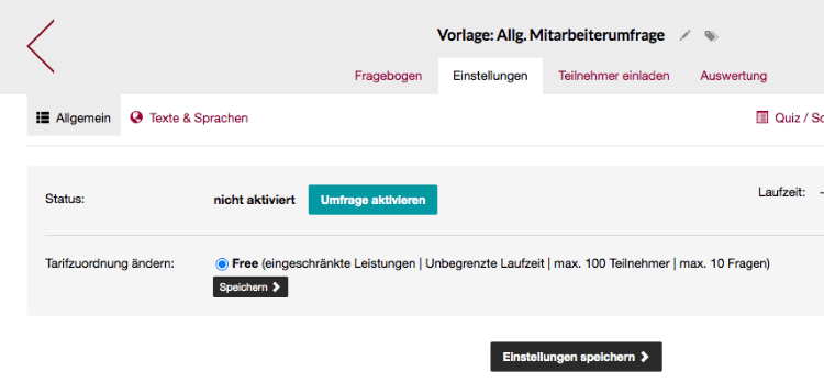 Umfrage aktivieren