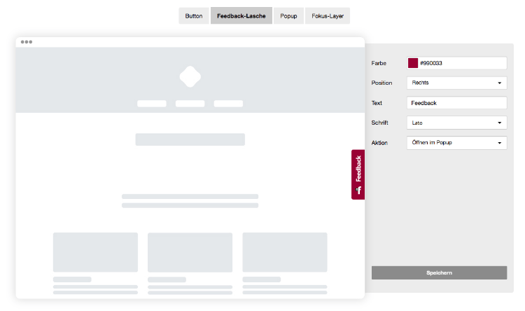 Website Integration: Feedback-Lasche