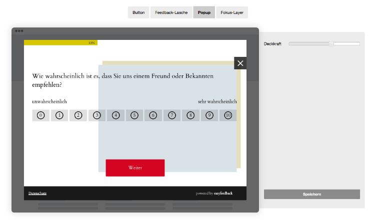 Website Integration: Pop-up
