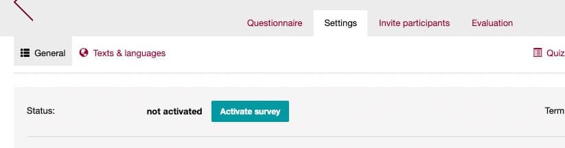 activate your survey in easyfeedback