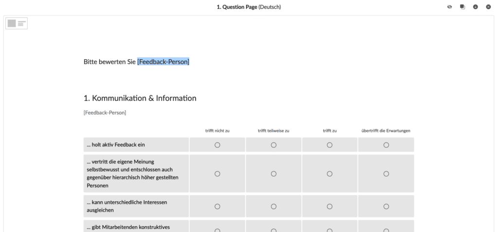 360 Grad Feedback Personalisierung