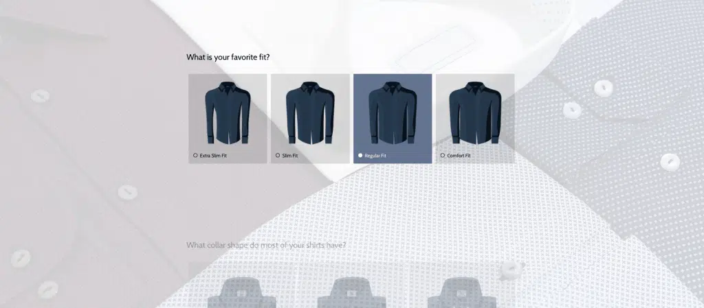 Asking for preferences of the prospective customer by quiz