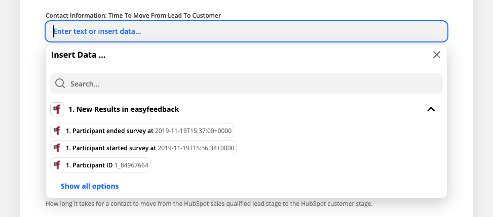 Define action to be executed in your CRM system