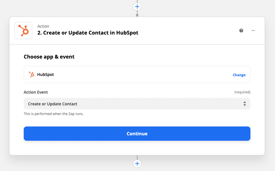 Select the action that should take place in your app