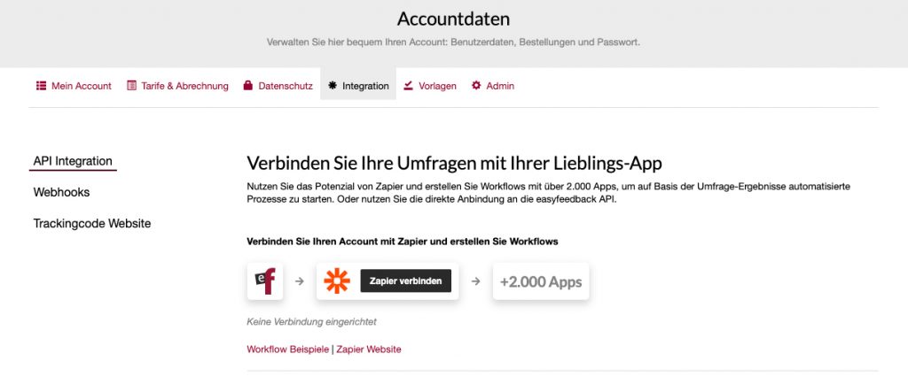 easyfeedback mit Zapier verbinden