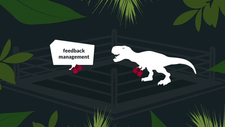 Titelbild Dinosaurier im Feedback Management