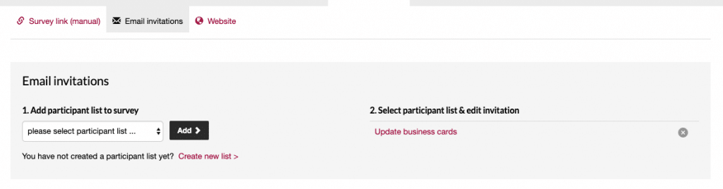 Email invitation to survey