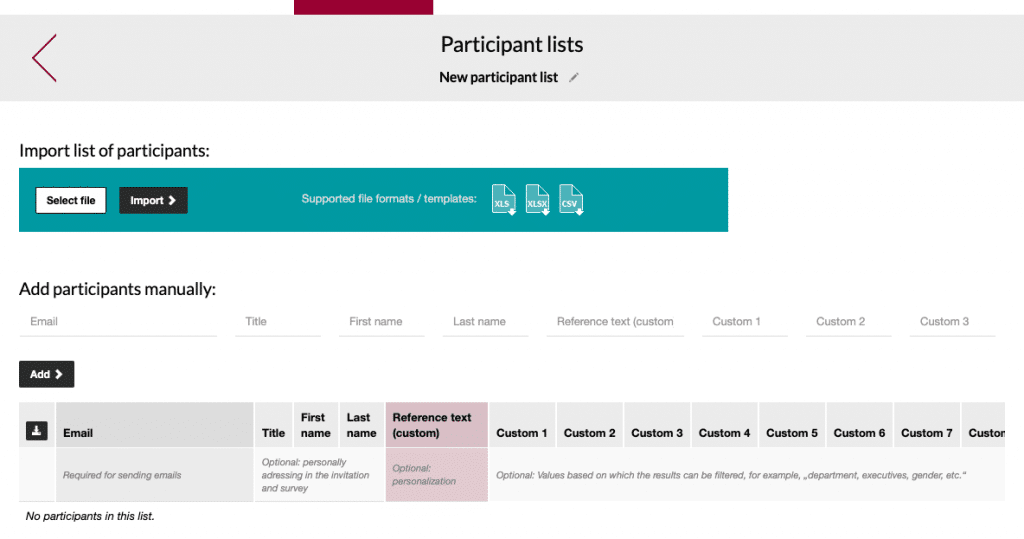 Import participant list
