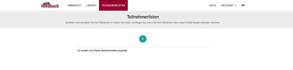 Teilnehmerlisten in easyfeedback anlegen