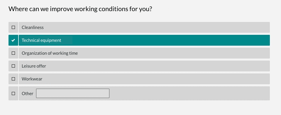 questions about work conditions