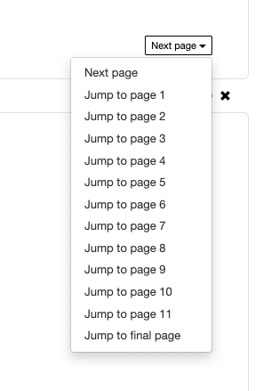 At the end of each question page you can specify a target page