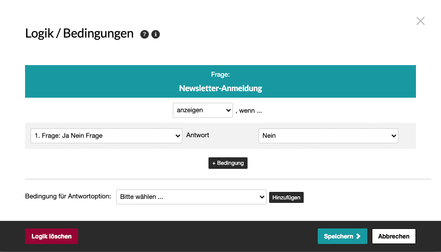 Auf die Newsletterfrage eine Logik legen
