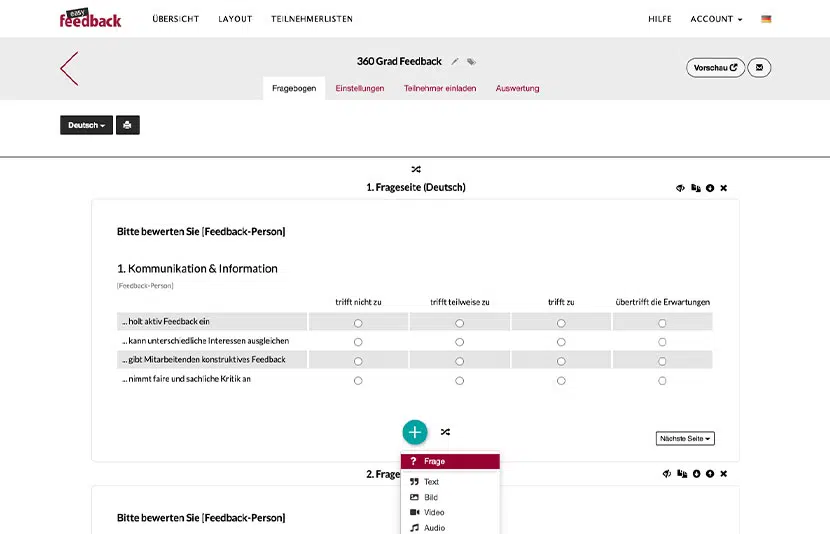 Dank 14 Fragetypen Umfragen individuell gestalten