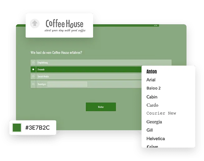 Übertragen Sie ganz einfach das Corporate Design in Ihre online Umfrage